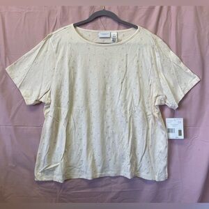 Liz Claiborne Women’s Floral Embroidered 100% Cotton Blouse NWT Size 2X